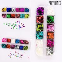 Providence 1 Box Nail Flakes Vibrant Color Temperature Resistance Nails Art Decoration Butterfly Five-pointed Star Holographic Nail Glitter Flakes for Manicure 5211059☸❇