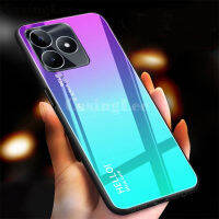 สำหรับ Realme C51 เคสแข็งป้องกันกระจกเทมเปอร์ไล่ระดับสี  Realme C51 เคสมือถือฝาหลัง