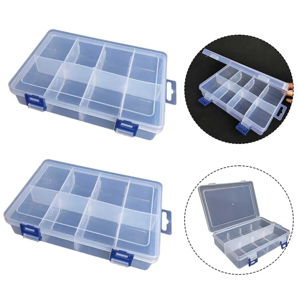 Adjustable 8 Grids Compartment Plastic Storage Box Screw Holder