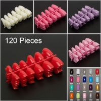 10 Sets 120 Pieces of Short Round Square Color False Nail Tips Press on Nails Short Acrylic Nail Tips Press On Fake Nails