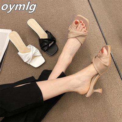 【CW】Net red stiletto sandals and slippers womens 2022 new all-match fashion temperament r one-word high-heeled sandals pumps