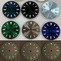 【YF】 28.5mm Sunburst Strip Nail Watch Dial Green Luminous Accessories for NH35/8215/ETA2836 Mingzhu 2813 Movement