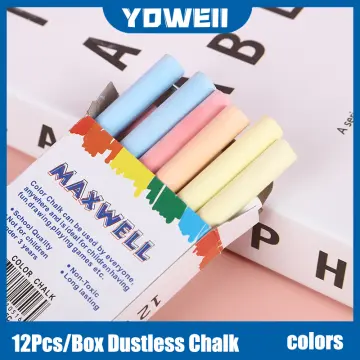 12pcs Dust-Free Chalk, Multi-Color Chalk for Chalkboard Chalk Suitable for Children's Drawing Writing, Size: 10.5