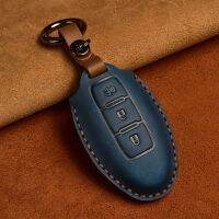 Crazy Horse Leather Car Key Case For Infiniti EX35 FX35 FX50 M56 G35 G37 JX35 QX50 QX60 QX80 Nissan Keychain Protect Bag Cover