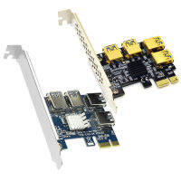 1pcs PCI-E to PCI-E Adapter 1 Turn 4 PCI-Express Slot 1x to 16x USB 3.0 Special Riser Card PCIe Converter for BTC Miner Mining