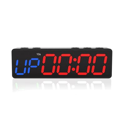 Workout Clock with Battery, Portable Mini Gym Timer with Built-in Magnet for Home Gym, Programmable Countdown/Up Timer
