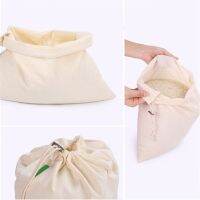 Reusable Bulk Bin Cotton Drawstring Bag Metal Buckle Multi-Purpose Fruit Vegetable Rice Bread Shopping Bag