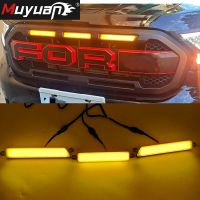 Led Drl Daytime Lights Front grille Mesh Mask Cover  Lighting Fog Lamps Fit For Ford Ranger Everest 2018 2019 2020 2021 2022 Projector Mounts