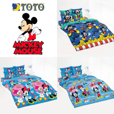 TOTO ชุดผ้าปูที่นอน (ไม่รวมผ้านวม) 3.5ฟุต 5ฟุต 6ฟุต มิกกี้ Mickey Mouse (เลือกสินค้าที่ตัวเลือก) #TOTAL โตโต้ ผ้าปูที่นอน ผ้าปูเตียง มิกกี้เมาส์