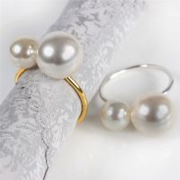 1PC Creative personality metal napkin ring the toast button ring napkin western buckle napkin ring pearl meal Buckle Napkin Ring