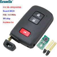 Oibwye Ecusells 2 + 1ปุ่ม FSK 315MHz 88รีโมทกุญแจสำหรับสมาร์ท Keyless-Go Toyota Prius C V RAV4บอร์ด0020 FCC ID: TOY12 HYQ14FBA