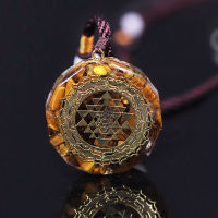 Orgonite Necklace Sri Yantra Pendant Sacred Geometry Tiger Eye Energy Necklace For Women Men Jewelry