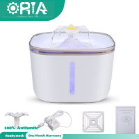 ORIA 2L น้ำพุสัตว์เลี้ยงไฟฟ้า Auto Cat Water Dispenser Super Silent Flower Water Fountain Filter With Smart Anti-Dry Burning Pump, Water Level Window, Indicator Light For Pets Dogs Cats