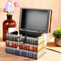 ：》《{ Vintage Style Density Board Book Shape Storage Box Jewelry Container Gift