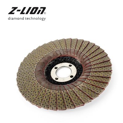 Z-LEAP 4" Diamond Polishing Grinding Wheel Flap Disc 100mm 1 Piece Angle Grinder Sanding Disc Stone Metal Plastic Abrasive Tool