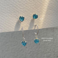 SissyJewelry // ต่างหูเงินแท้ SSissyJewelry // ต่างหูเงินแท้ Swarovski Aquamarine heart collection ?Free gift box?