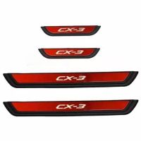 Red For Mazda CX-3 CX3 Accessory 2021 2020 2019 2016-2018 Stainless Car Door Sill Kick Scuff Plate Protector Trim Cover Pedal Guard