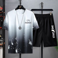 VFA890 VFASION เสื้อยืด เสื้อยืดผุ้ชาย Summer Mens Ice Silk Short Sleeve Suit i Short Sleeve Casual Round Neck T-Shirt