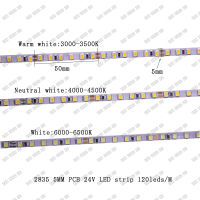 5V 12v 24v 2835 LED Strip 4mm 5mm 8mm PCB 120LEDs 120LEDsM DC5 12V Flexible LED Light Warm Whit White NW 5mlot