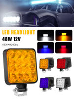 Leesa ไฟ LED พอดไฟ LED สำหรับรถยนต์12V,ทางวิบาก48W ไฟสปอร์ตไลท์ LED 3030สำหรับรถยนต์รถบรรทุก4X4 SUV มอเตอร์ไซค์ ATV ไฟหน้ารถมอเตอร์ไซค์แบบ LED