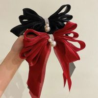 2022 New Pearl Bow Hairpin For Women Big Clip For Hair Elegant Flower Hair Clips Ladies Korean Hair Accessories Barrettes Gift