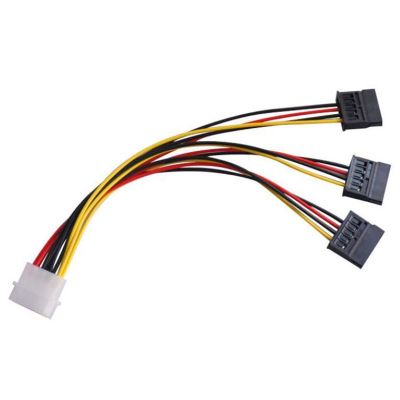 SATA Adapter Cable IDE 4Pin Male To 3 Port SATA Female Splitter Hard Drive Power Supply Cable SATA Cable 22cm Q1