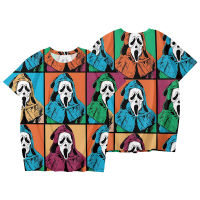 3D Scream VI Ghostface เสื้อยืดผู้ชาย Sense Of Design Unisex เสื้อยืดสามมิติ T เสื้อ Originality การ์ตูนแฟชั่น O-Neck