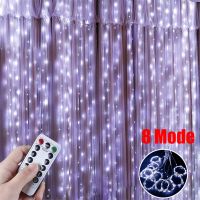 ✓▲✾ LED String Lights Christmas Decoration Remote Control USB Wedding Garland Curtain 3M Lamp Holiday For Bedroom Bulb Outdoor Fairy