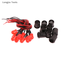 Longjia Tools 10ชิ้น12โวลต์10มิลลิเมตรแบบมีสายคงที่หลอดไฟ LED แบบมีสายที่ชัดเจนมากโคมไฟตกแต่งสวน