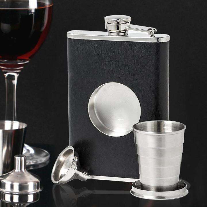 Luxury Stainless Steel Alcohol Hip Flasks Set Whiskey Bottle Flagon
