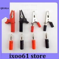 ixoo61 store 4mm Banner Plug and Crocodile Clamp Probe Alligator Clip Electric DIY Test Lead Probe Socket Cable Insulated Clips
