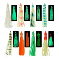 【lz】ↂ☾  Saias de Lula Luminosas Artificiais Isca Suave Polvo Wobblers Atum Kingfish Sailfish Iscas de Marlin 5cm 9cm 11cm 5 pcs