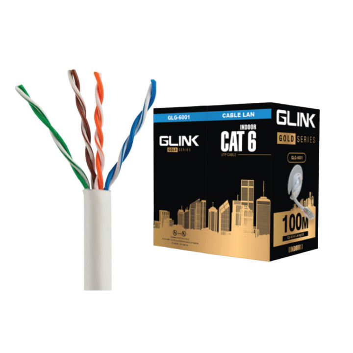 glink-lan-cat6-glg-6001-gold-series-100m-pvc-indoor-only-สายแลนสำหรับใช้ภายใน-100เมตร-ของแท้-ประกันศูนย์-1ปี