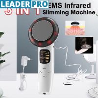 E23962 Face Lifting EMS Infrared Ultrasonic Body Massager Device Ultrasound Slimming Fat Burner Cavitation Face Beauty Machine New 3in1