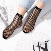 （A Beautiful） 1คู่ WomenSockBreathable Fishnet ออกแบบเซ็กซี่กลวงออกมุ้งสุภาพสตรีร้านขายชุดชั้นฤดูใบไม้ผลิฤดูร้อน