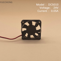 YUECHENG พัดลม DC ไร้แปรงสำหรับเคสคอมพิวเตอร์พัดลมระบายความร้อน5V 12V 24V แขนแบกพัดลมระบายความร้อน CPU DC5010มีสองสาย