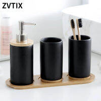 3 Pieces Ceramic Bathroom Accessories Decor Set Bathroom Accessories Soap Dispenser Toothbrush Holder Ceramic Cup Household Best