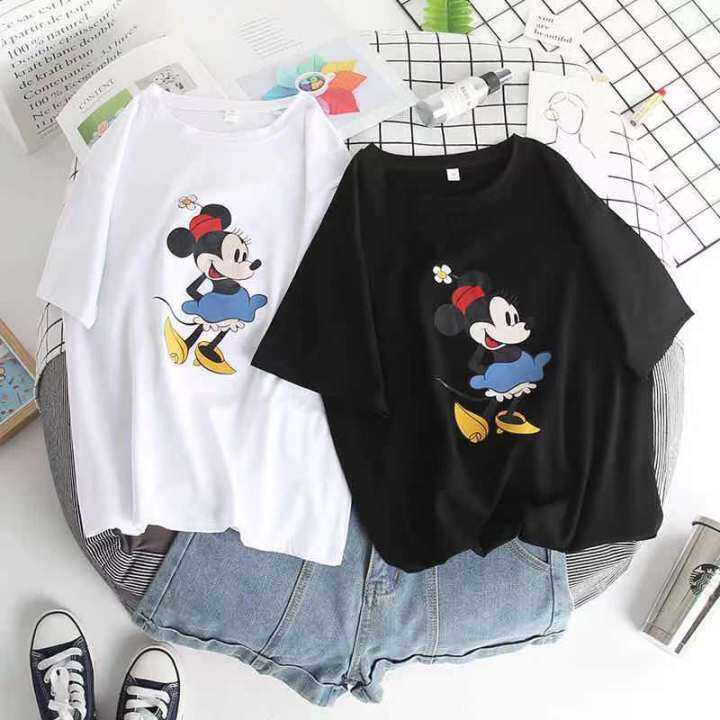 พร้อมส่ง-fashion-dress-shop-เสื้อยืดมิ้กกี้เม้าส์-มาใหม่-เนื้อผ้าดีนุ่มเด้งมี-5-สี-สีเขียวดำ-ขาว-แดง-เสื้อยืดแฟชั่น-เสื้อยืดผู้หญิงแขนสั้น