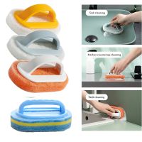 【hot】 Decontamination Sponge Cleaning Handle Tiles Stove Bathtub Sink Tools 3 Color