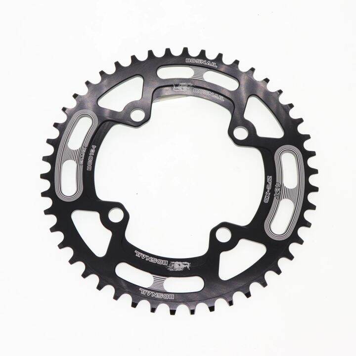 snail-ใบจานเดี่ยวจักรยาน-104bcd-ขนาด-40-42-44-46-ฟัน-mtb-mountain-bike-chainwheel-สีดำ