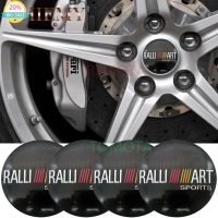 4pcs Car Wheel Center Hub Caps Cover Rim Sticker Badge Ralliart For mitsubishi