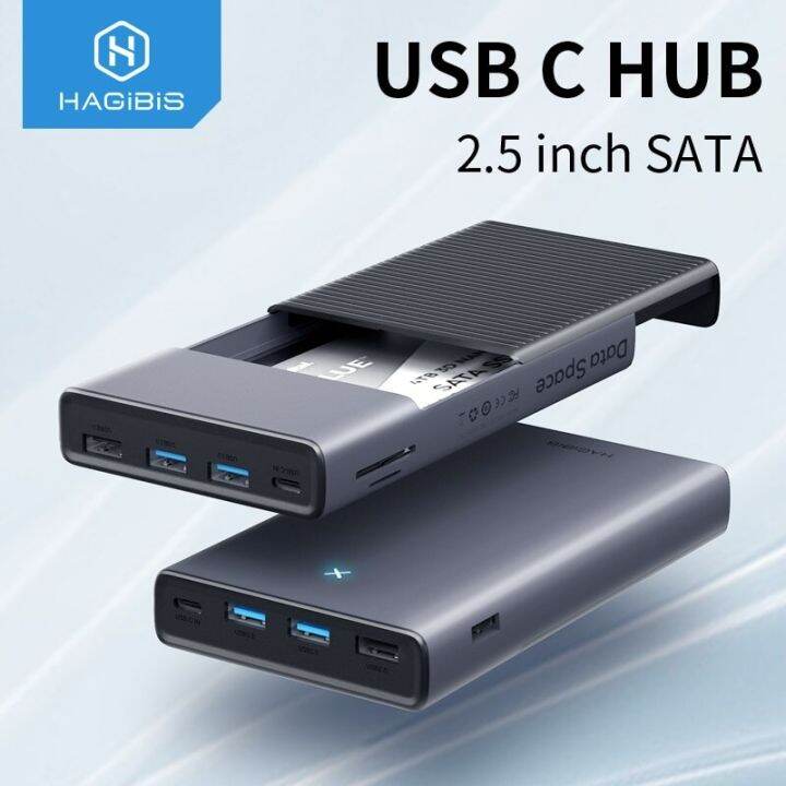 hagibis-usb-c-ฮับพร้อมกล่องใส่ฮาร์ดดิสก์2-5-sata-เป็น-usb-usb-3-0ประเภท-c-อะแดปเตอร์ฮับสำหรับหน่วยความจำภายนอก-ssd-ดิสก์-hdd-เคส-feona