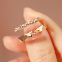 [COD] Paper short love long ring men and women a pair of trendy personality open simple diamond