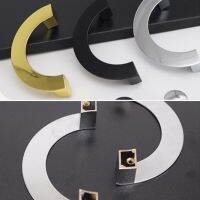 1Pcs Zinc Matte Black Shiny Gold Brass Furniture Cupboard Closet Drawer Cabinet Door Pull Half Circle Semicircle Round