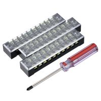 【CW】 3Pcs 600V 15A  10Positions Row Screw Terminal Block Wire and 1Pcs Screwdriver