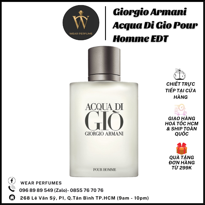 Giorgio Armani Acqua Di Gio Pour Homme - Phong cách Hấp dẫn, Tươi mát, Nam  tính, Tinh tế - Fullsize và Chiết 