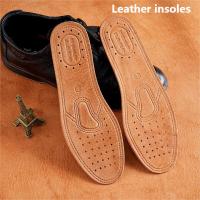 Leather Insoles for Men Absorb Sweat Odor Resistant Breathable Shoe Insole Women Resistant Plus Size Shoe Pad Heel Cushion Pads Cleaning Tools