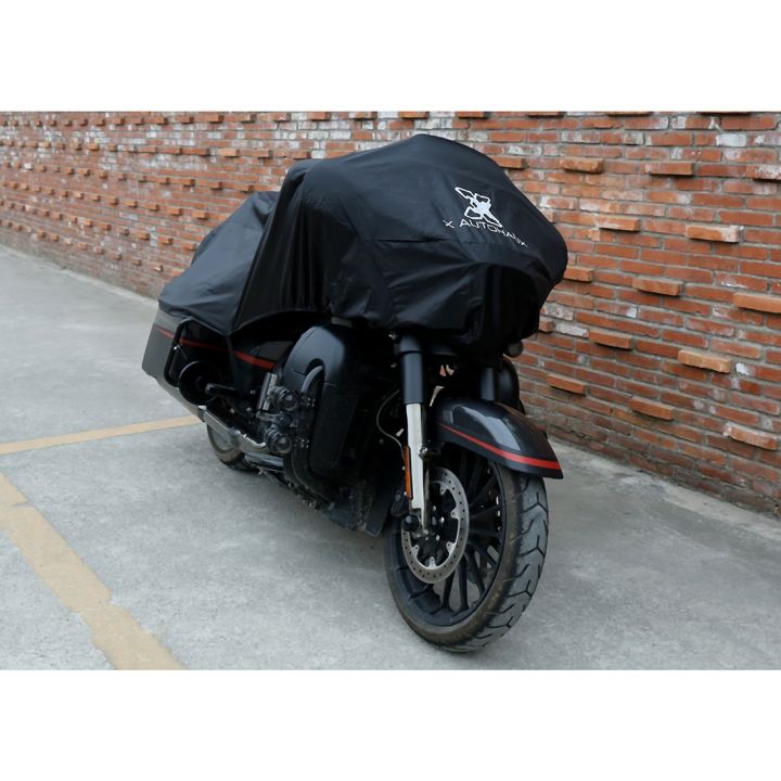 x-autohaux-รถจักรยานยนต์ครึ่งคลุม210t-ใช้ได้ทุกฤดูกันน้ำกันฝุ่นกันฝนผ้าคลุมรถมอเตอร์ไบค์มอเตอร์ไซค์จักรยาน