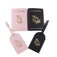 066C Portable Mr Mrs Passport Covers Luggage Tags Gift Set for Couples Honeymoon Travel Card Protector