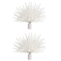 White Artificial Eucalyptus Stems,72Pcs Faux Eucalyptus Branches Leaves for Floral Arrangement Wedding Bouquet Decor